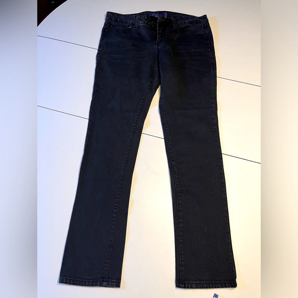 Miley Cyrus Max Azria size 15 black denim straight leg jeans
